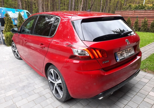 Peugeot 308 cena 59900 przebieg: 93563, rok produkcji 2017 z Wolsztyn małe 67